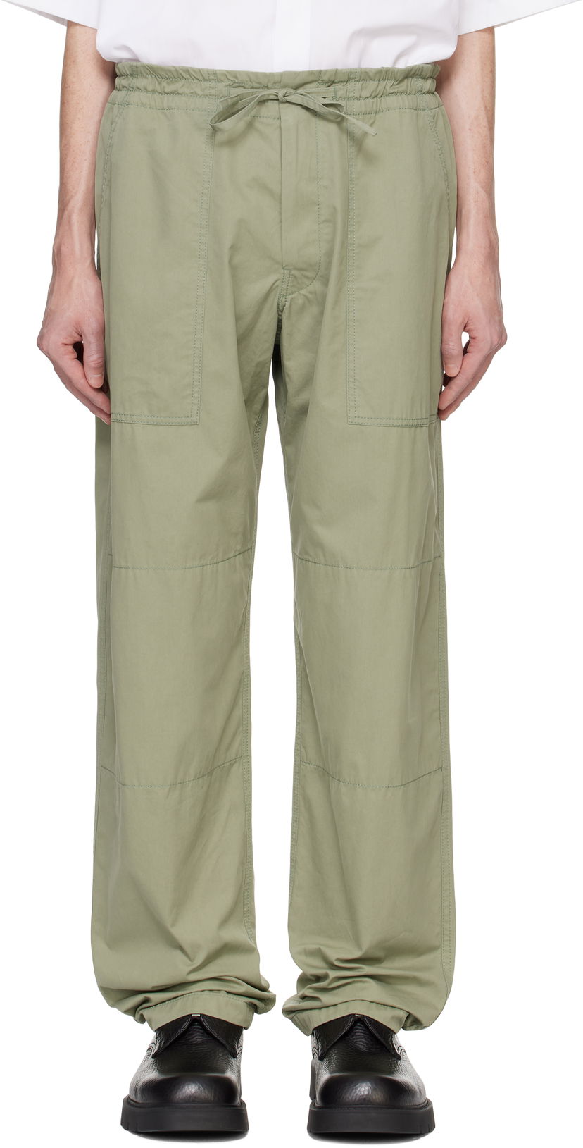 Byxor Bottega Veneta Cotton Twill Trousers Grön | 794140 V4CS0 3025