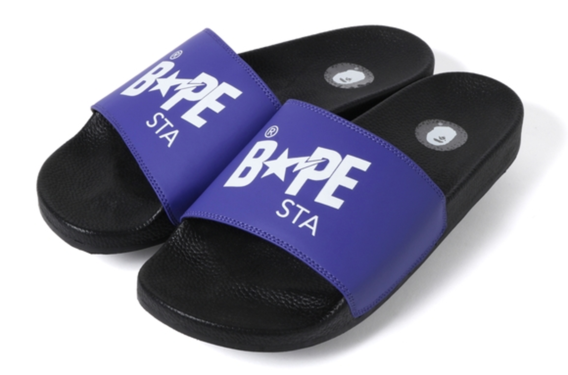 Sneakers och skor BAPE Bape Sta Slide "Black Purple" Mörkblå | BPSTASLD-PUR, 0