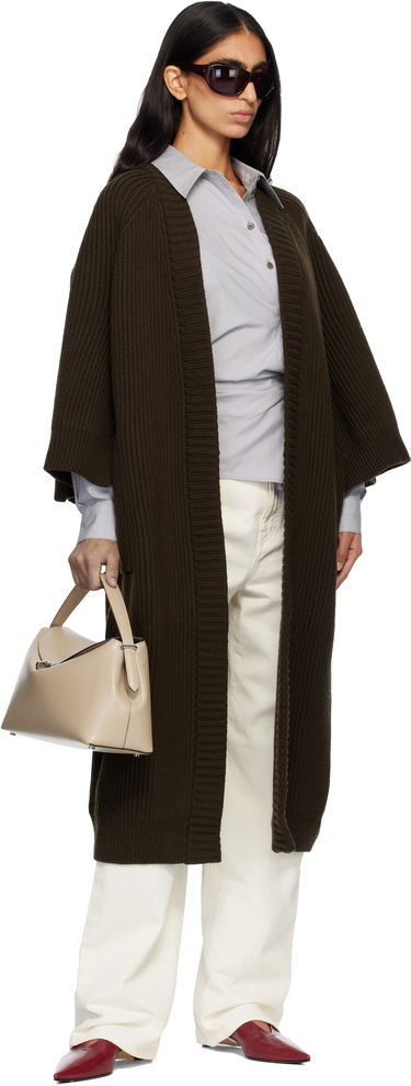 Sweater Max Mara Atollo Rib Knit Long Cardigan Brun | 2521346113600, 3