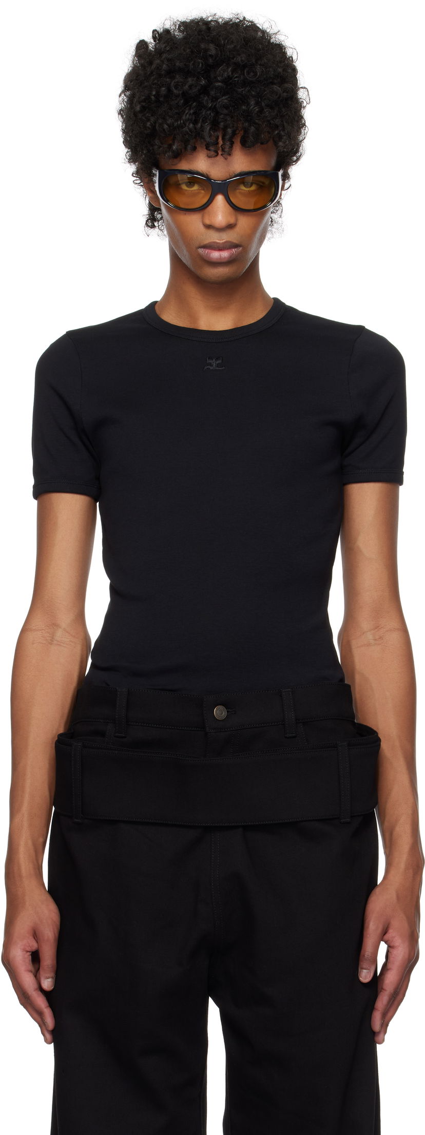 T-shirt Courrèges Courrèges Signature T-Shirt Svart | 125JTS020JS0203