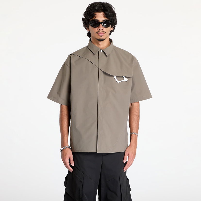 Skjorta HELIOT EMIL Nylon Shirt with Carabiner Brun | HE_M_05_018_P04_DG23