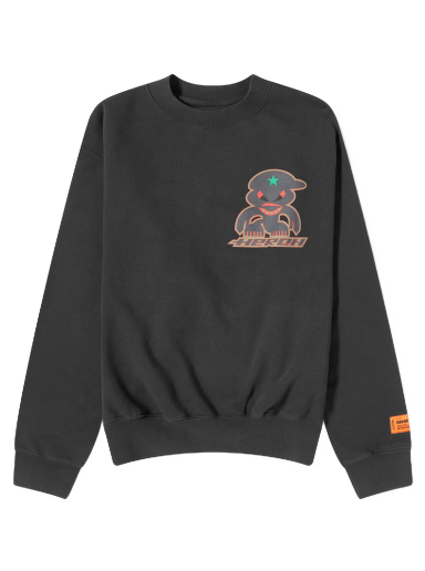 Sweater HERON PRESTON Monster Crewneck Svart | HMBA020F23JER0081007