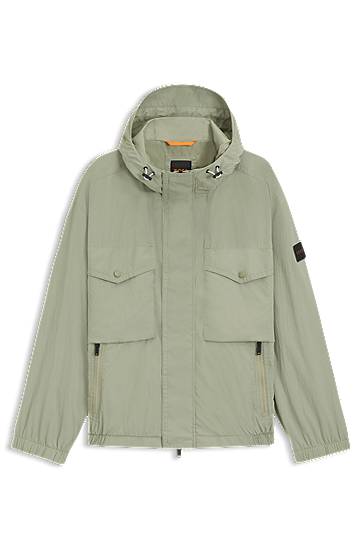 Jacka BOSS Water-repellent hooded jacket Grön | 50543388