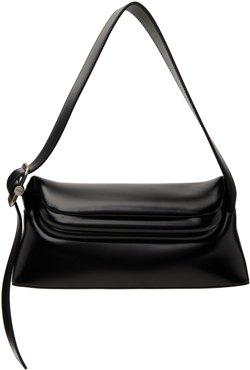 Axelväska OSOI Black Leather Shoulder Bag Svart | 22FB010-16-01