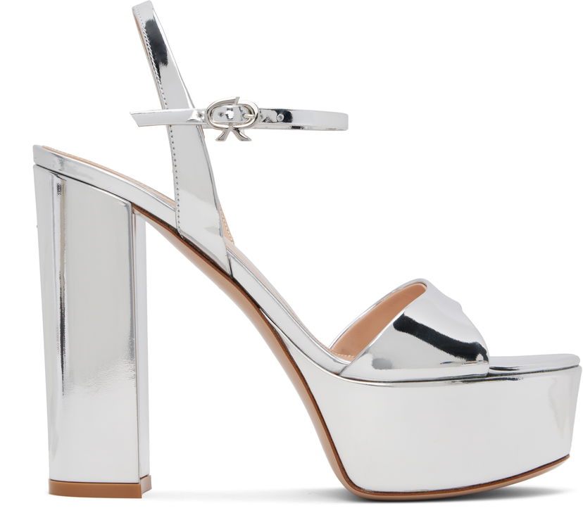 Sneakers och skor Gianvito Rossi Marlena Platform Heeled Sandals Metallisk | G32688-85RIC-MET