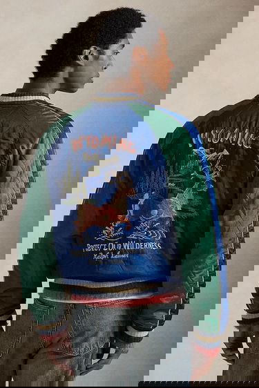 Bomberjacka Polo by Ralph Lauren Bomber Jacket TAKIHYO SATIN.SVNR with Embroidered Scenic Details Flerfärgad | 710977856001, 1