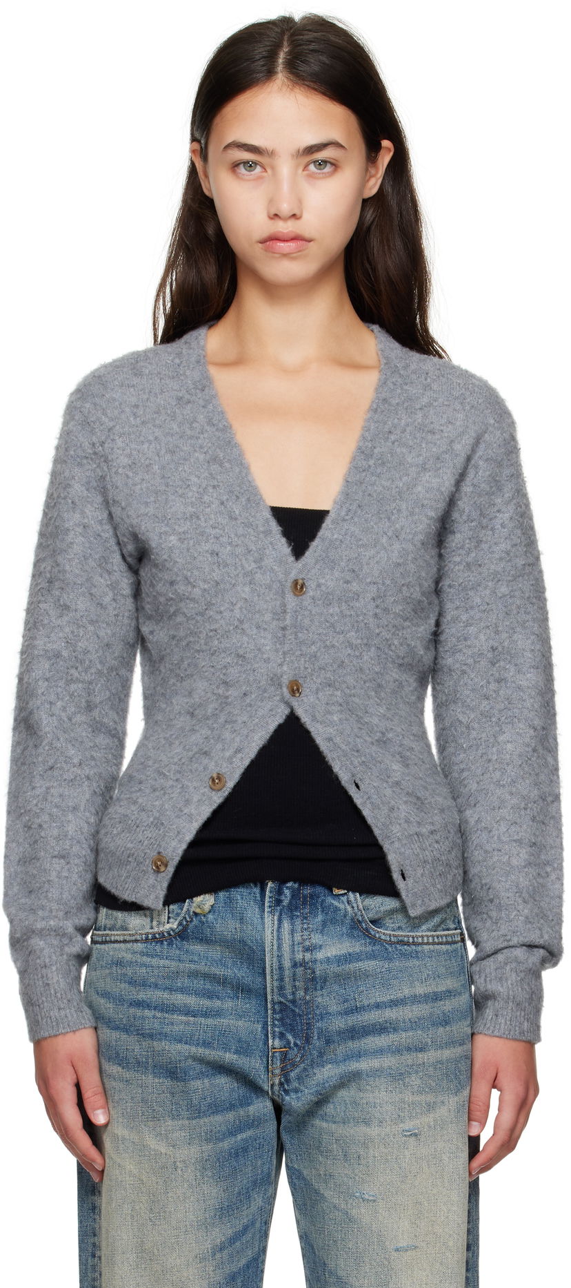 Sweater R13 R13 Split Hem Cardigan Grå | R13WY291-Y212A