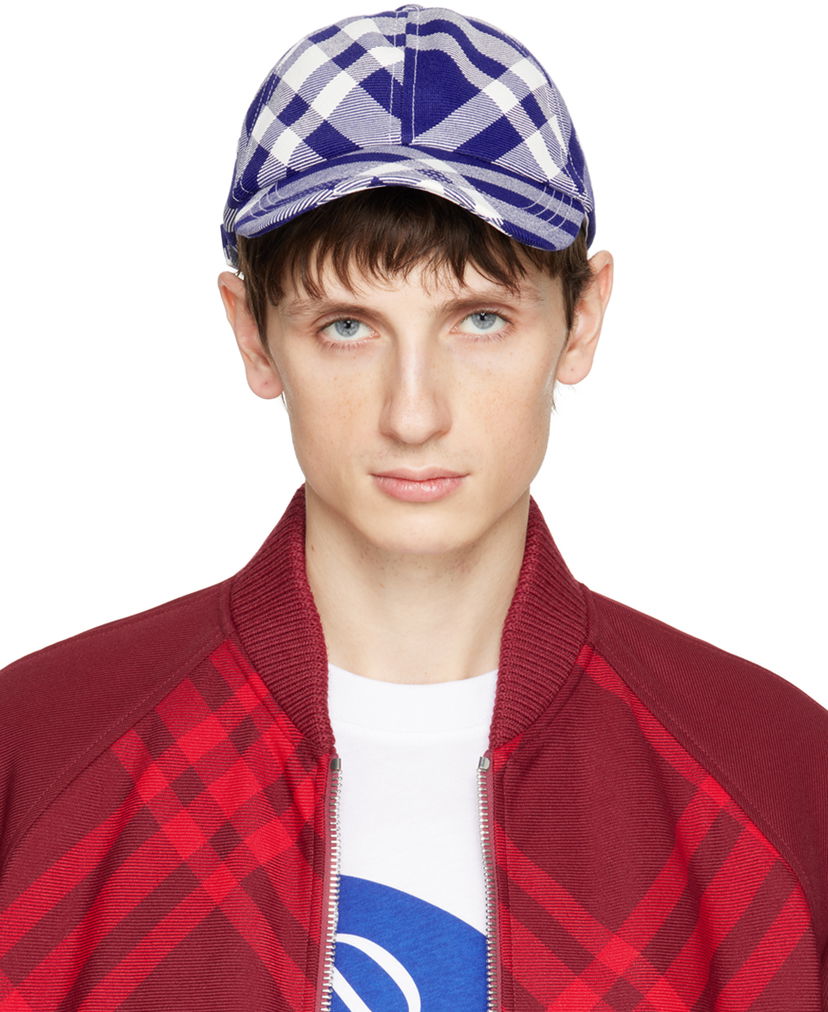 Keps Burberry Check Cap Blå | 8079477