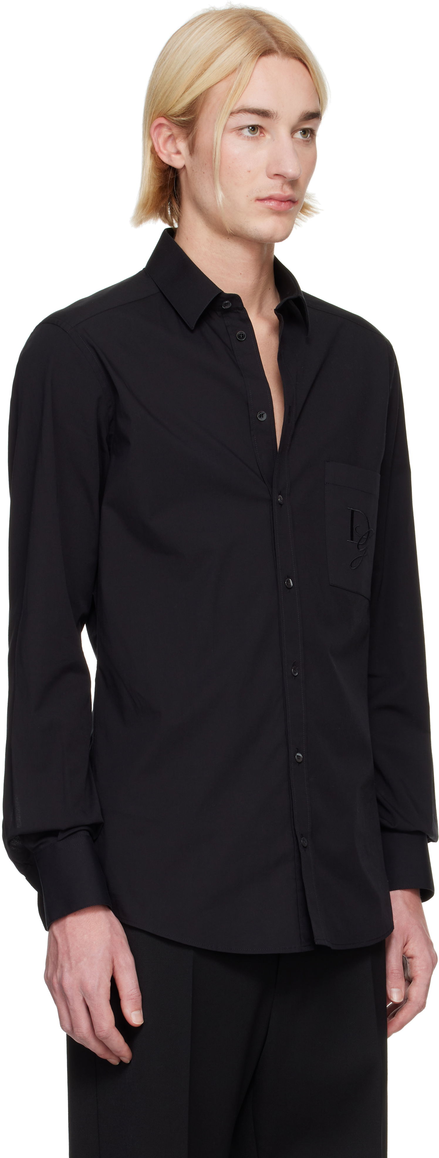 Skjorta Dolce & Gabbana Dolce&Gabbana Shirt With Logo Patch Svart | G5ML0ZFU5EW, 1