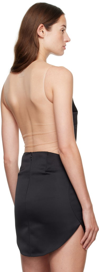 Kropp Courrèges Courrèges Illusion Circle Satin Bodysuit Svart | 325JBD143PL0162, 2