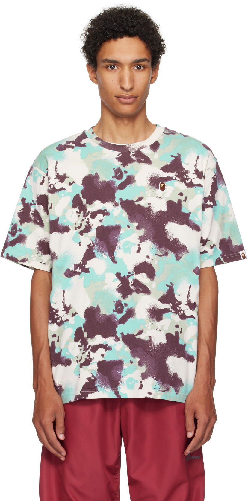 T-shirt BAPE A Bathing Ape Map Camo Ape Head T-Shirt Flerfärgad | 001CSL301001M