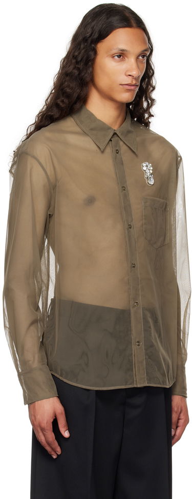 Skjorta Simone Rocha Simone Rocha Sheer Embellished Shirt Grön | 5289TB 0069, 1