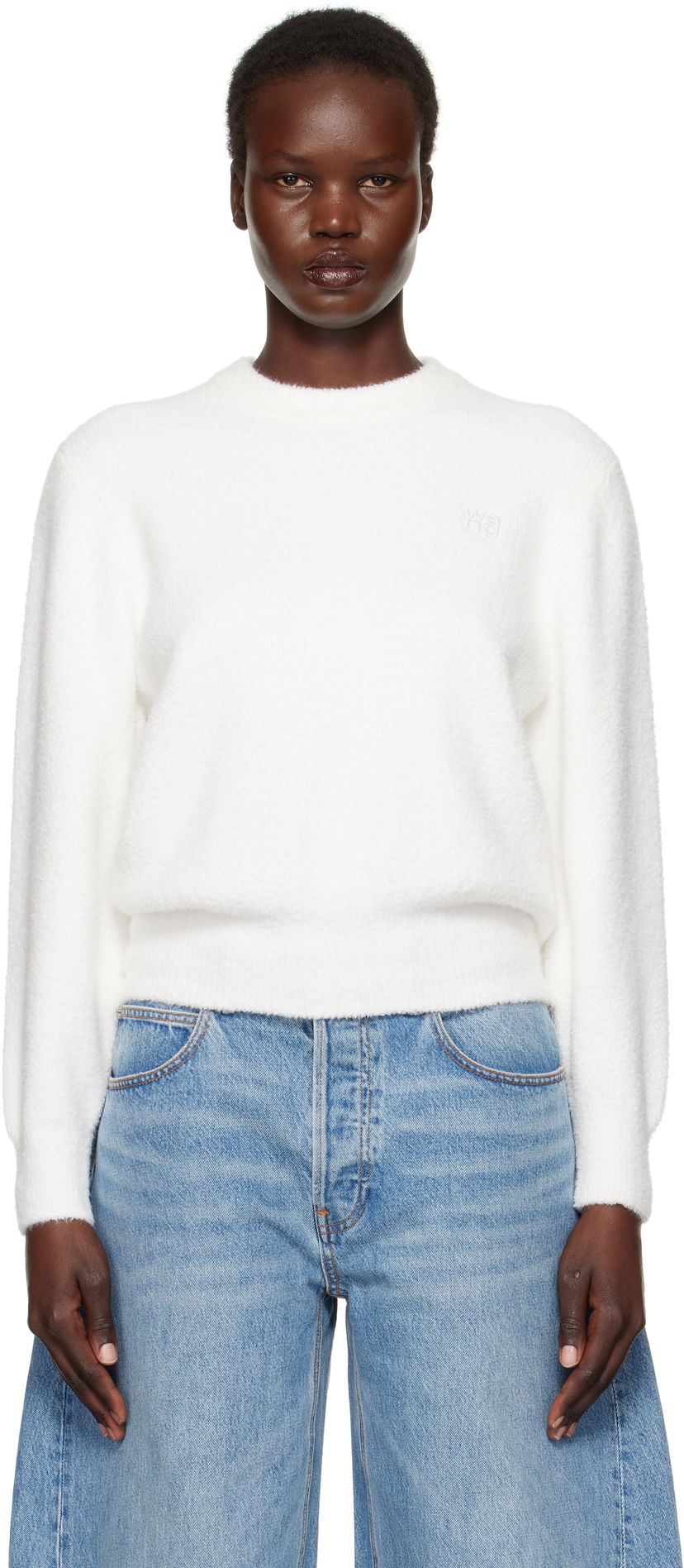 Sweater Alexander Wang Alexander Wang.T Relaxed Embroidered Logo Sweater Vit | 4KC1251046