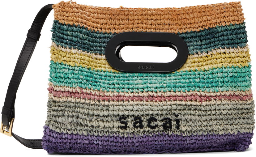 Tygpåse sacai Sacai Raffia New Shopper Small Bag Flerfärgad | S149-01
