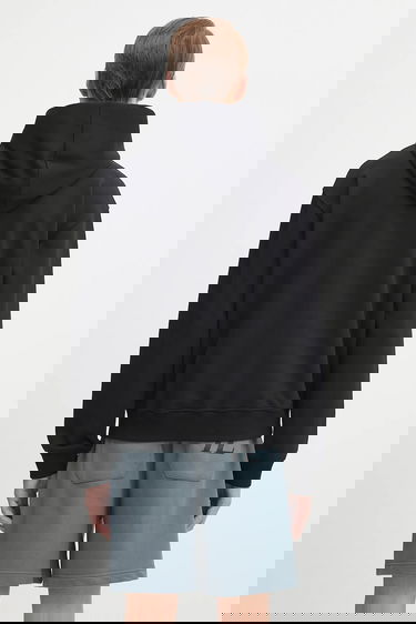 Sweatshirt Helmut Lang Helmut Lang Cotton Hooded Embossed Logo Hoodie Svart | P04HM504, 2