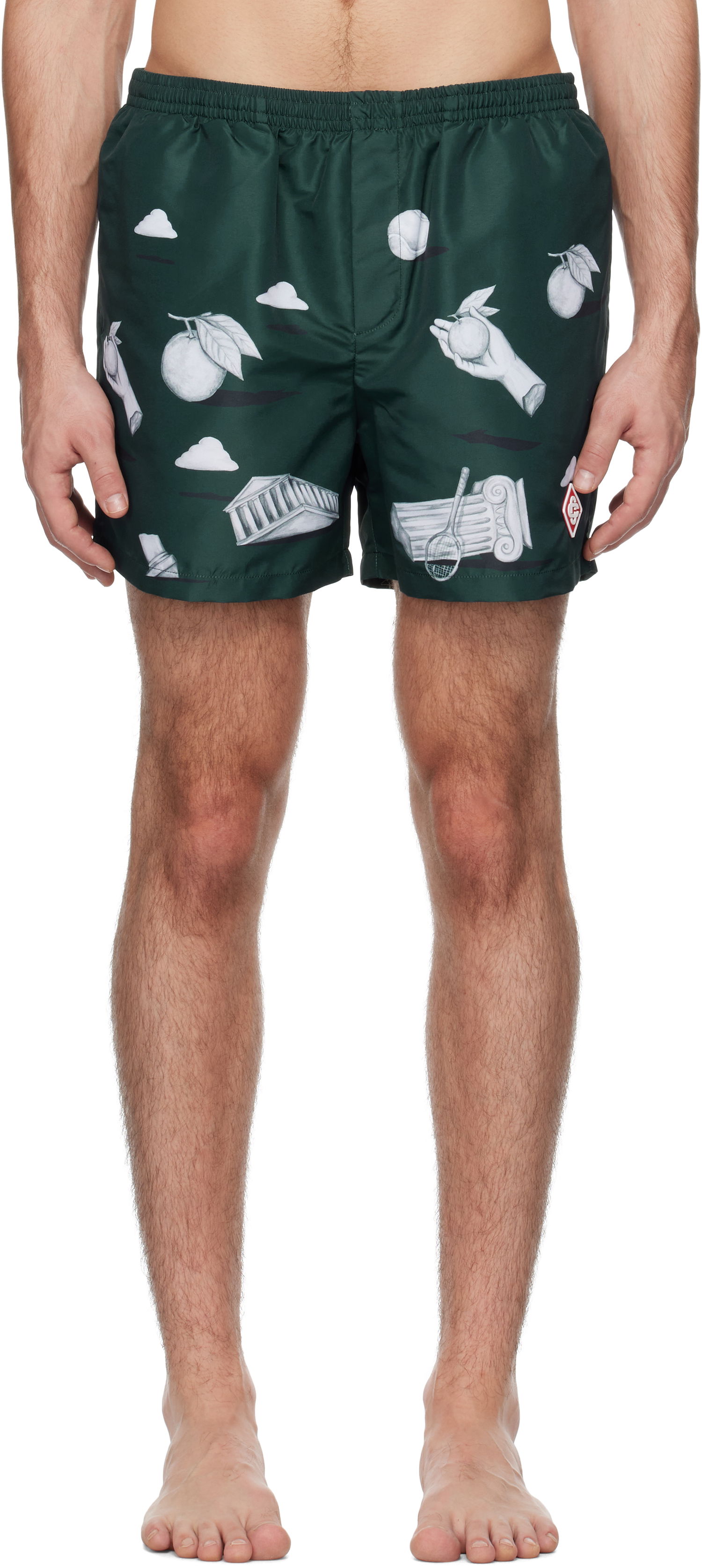 Badkläder Casablanca Printed Swim Shorts Grön | MPS25-TR-032-02, 0