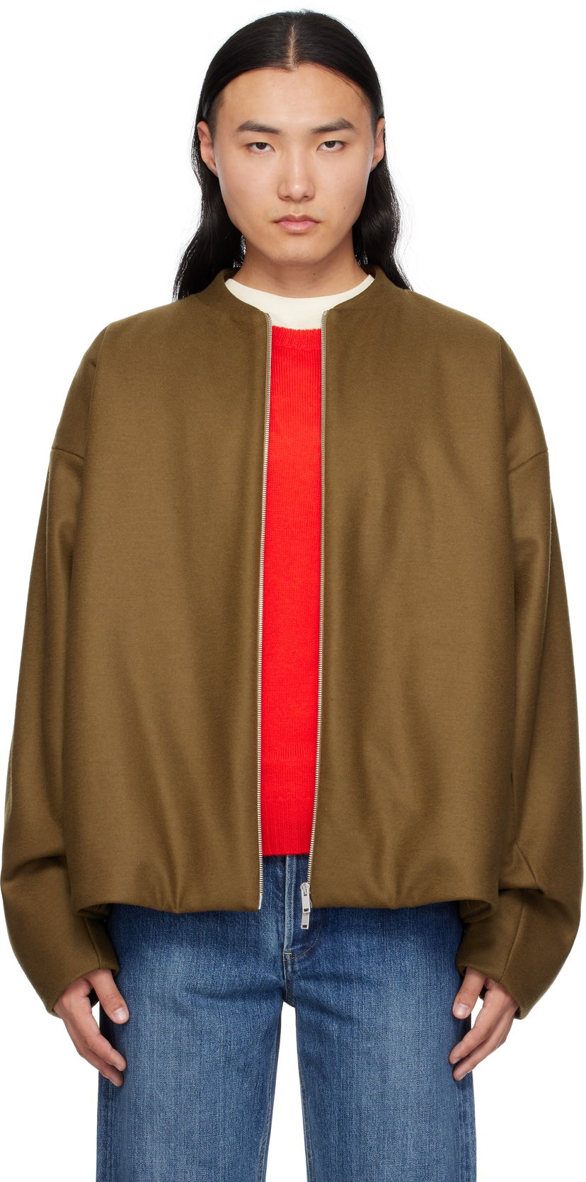 Bomberjacka Jil Sander Zip Up Bomber Jacket Brun | J22BN0225_J40045