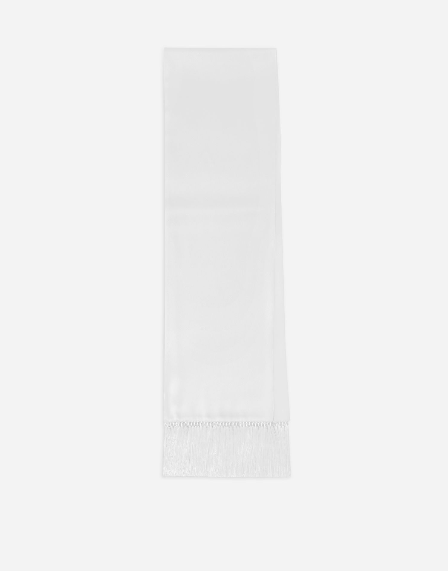 Halsduk Dolce & Gabbana Silk Satin Scarf With Fringing Vit | GQ359EFU1AUW0800, 1