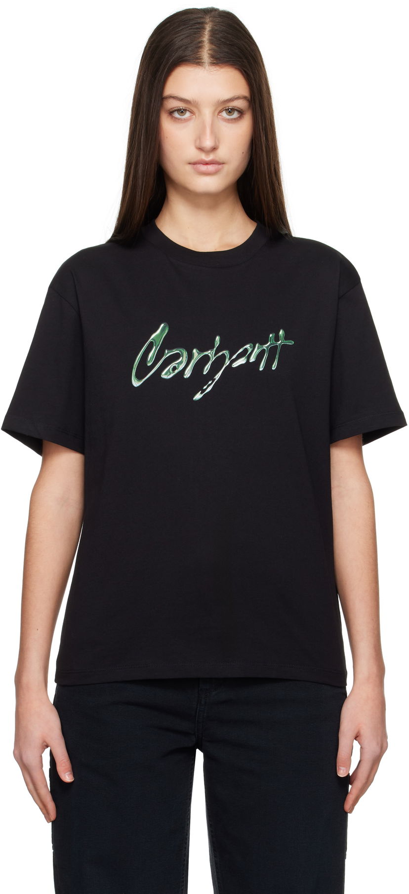 T-shirt Carhartt WIP Carhartt WIP Drip Script T-Shirt Svart | I034404 89XX