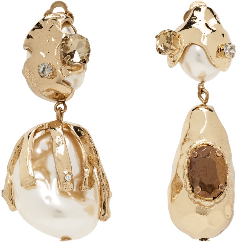 Örhängen Max Mara Weekend Max Mara Bairo Gold-Tone & Faux Pearl Earrings Metallisk | 2525756114600