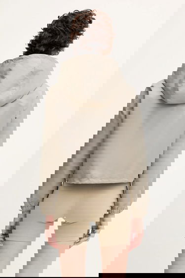 Jacka Sporty & Rich Sporty & Rich Sr Runner Nylon Quarter Zip Oversize Jacket Beige | OW026622139GY15, 2