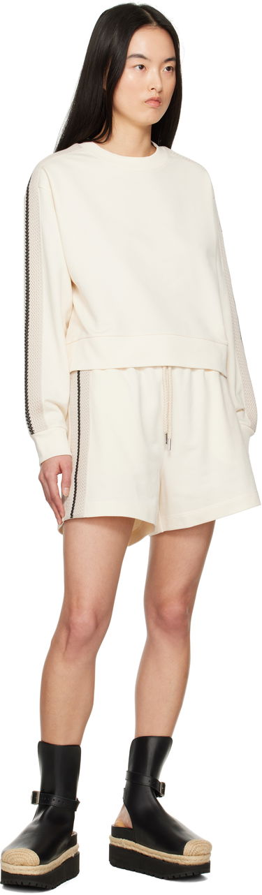 Shorts Moncler Moncler Striped Trim Shorts Vit | K10938H0001789A1K, 3