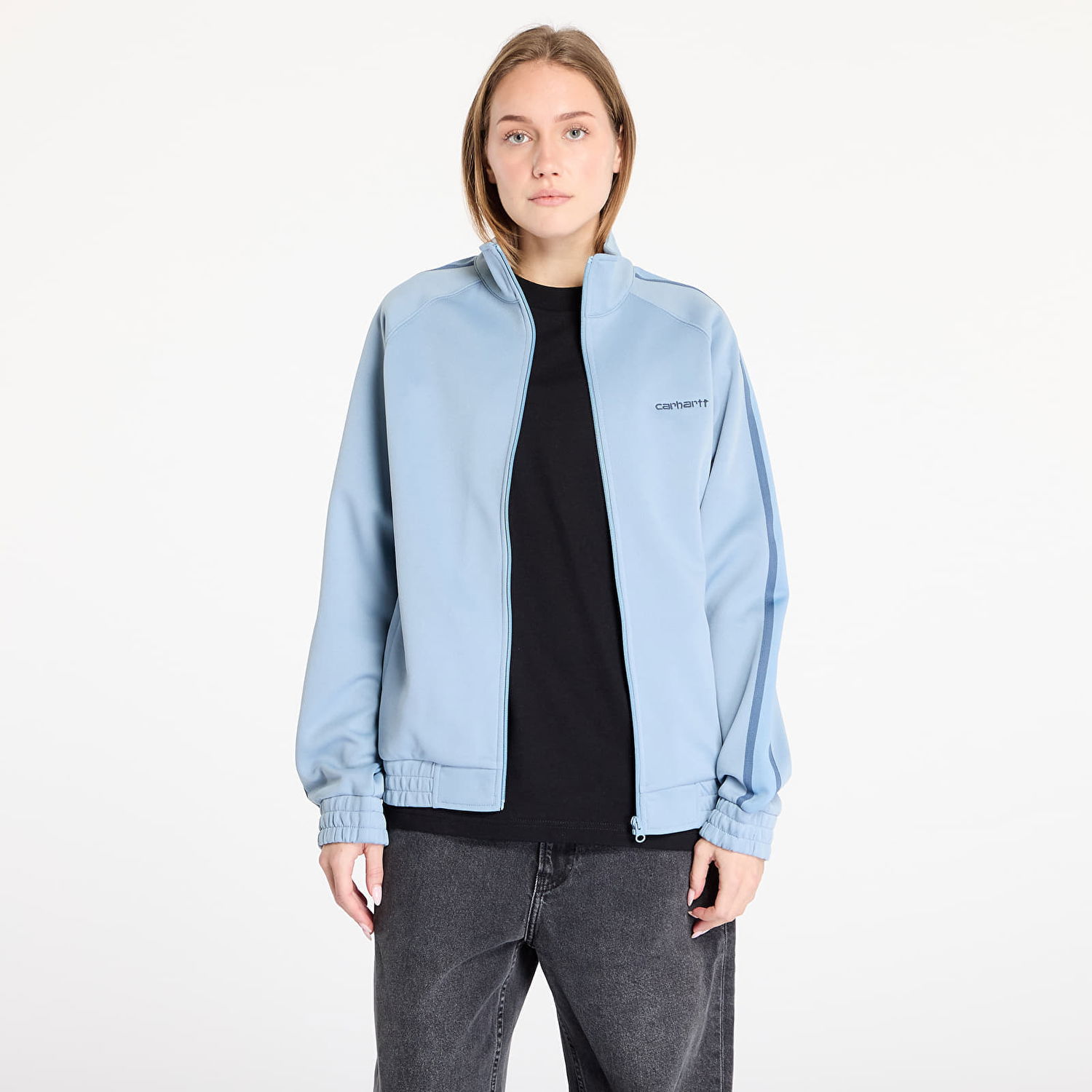 Sweatshirt Carhartt WIP Sweatshirt Bolan Jacket UNISEX Dusty Ice/ Positano S Turkos | I033926.2JNXX, 0