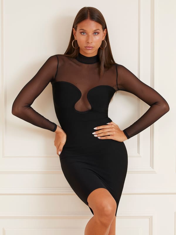 Klä GUESS Marciano See-Through Dress Svart | 2BGK055036Z, 0