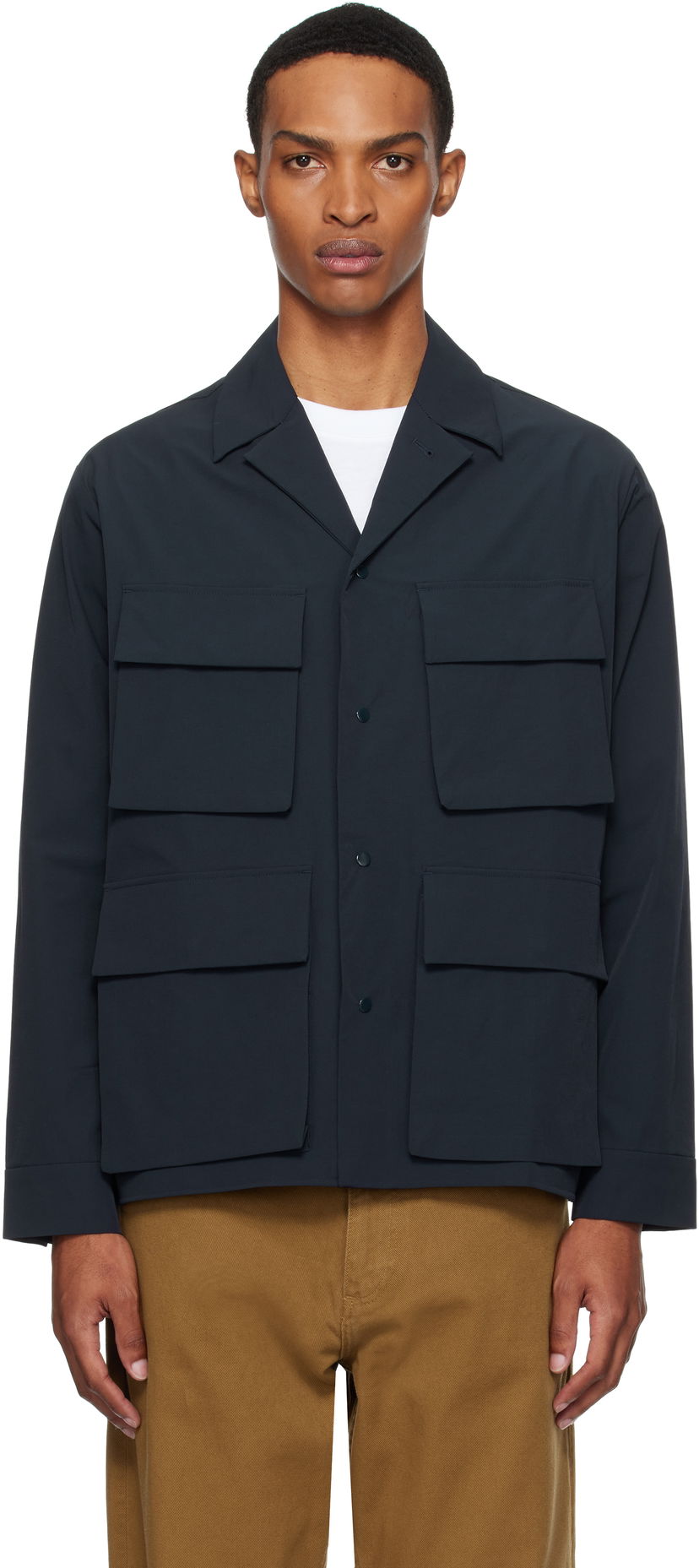 Skjorta NORSE PROJECTS Norse Projects Mads Travel Light Overshirt Mörkblå | N50-0269