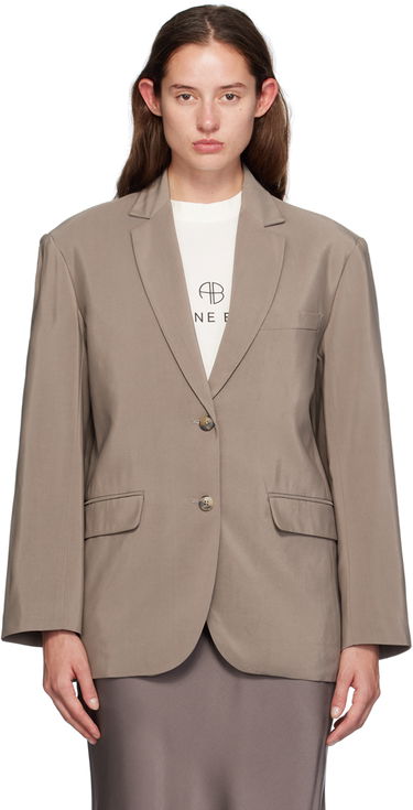 Jacka Anine Bing Single-Breasted Blazer Beige | A-01-2007-TPU23, 0