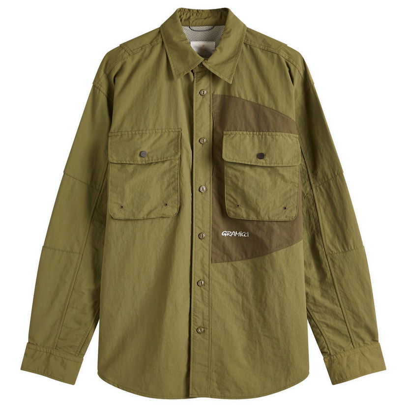 Skjorta GRAMICCI Gramicci Brentwood Nylon Shirt, Size Large Grön | G5SM-J038-OLV