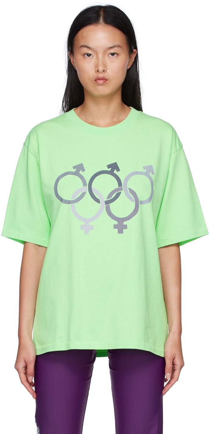 T-shirt ERL Green Olympics Sex T-Shirt Grön | ERL04T010