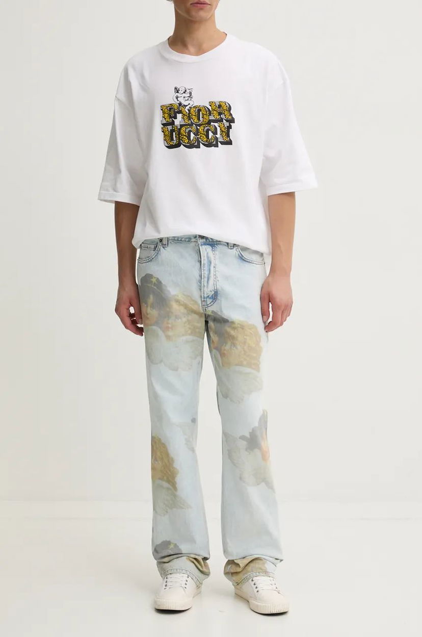 T-shirt Fiorucci Fiorucci Angels Print Jeans Vit | U01FPDJE075DN03DN07
