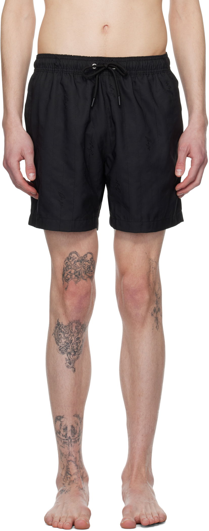 Badkläder BOSS BOSS Embroidered Swim Shorts Svart | 50534310