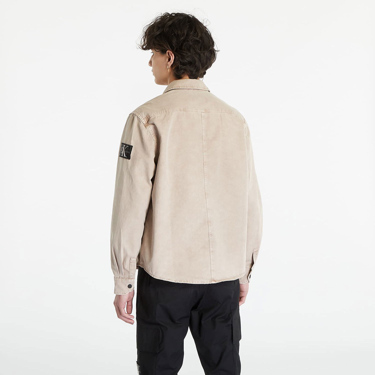 Jacka CALVIN KLEIN Mineral Dye Utility Casual Shirt Beige | J30J322949 PE5, 1