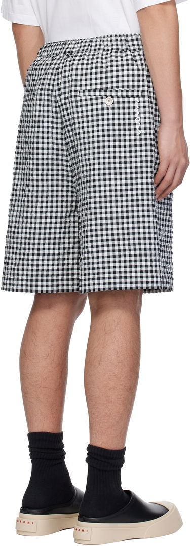 Shorts Marni Marni Gingham Seersucker Drawstring Shorts Svart | PUMU0291A0 UTN929, 2