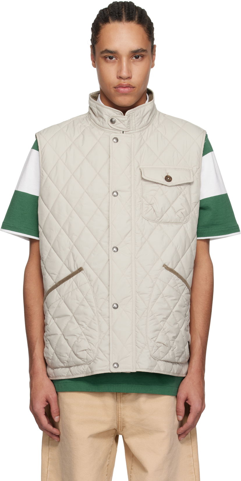 Väst Polo by Ralph Lauren Ralph Lauren 'The Beaton' Quilted Vest Beige | 710940375005