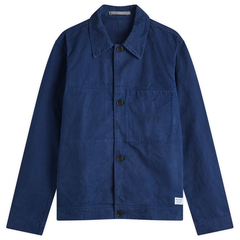 Jacka NORSE PROJECTS Norse Projects Marcus Canvas Overshirt, Size Large Blå | N40-0821-7555
