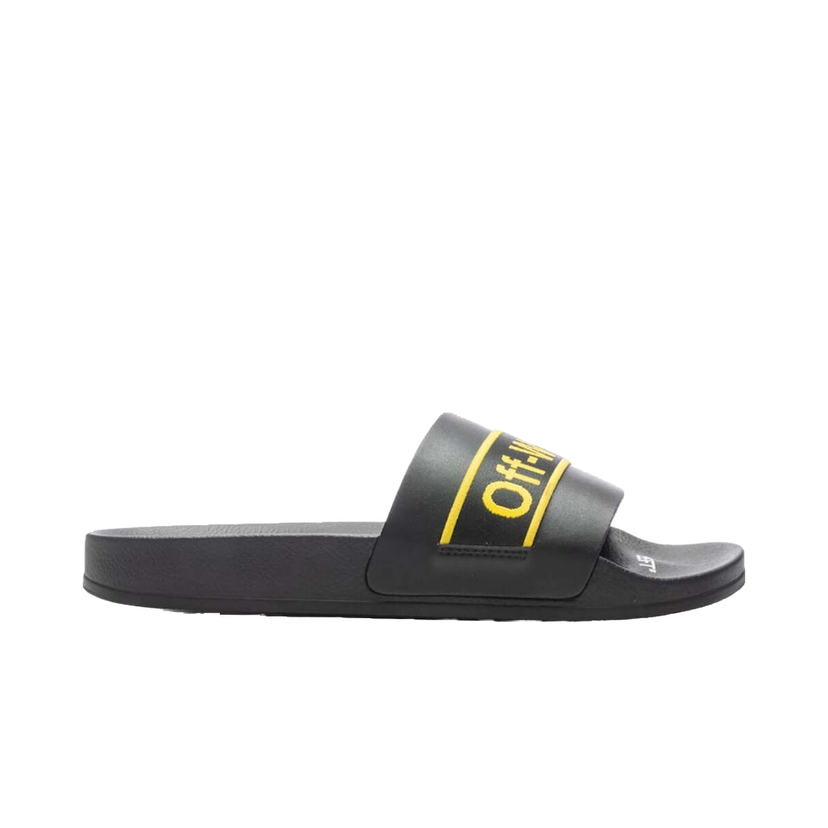 Sneakers och skor Off-White Industrial Belt Slide Black Yellow Svart | OMIC001C99MAT0031018