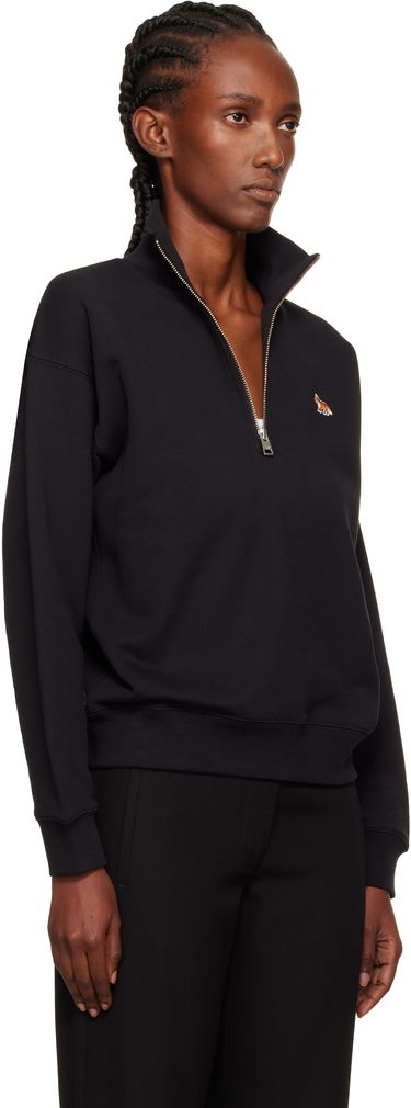 Sweatshirt MAISON KITSUNÉ Maison Kitsuné Half Zip Baby Fox Patch Sweatshirt Grå | PW00308KM0341, 4