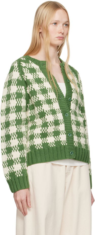 Sweater YMC YMC Atomic Check Cardigan Grön | Q8YAC, 1