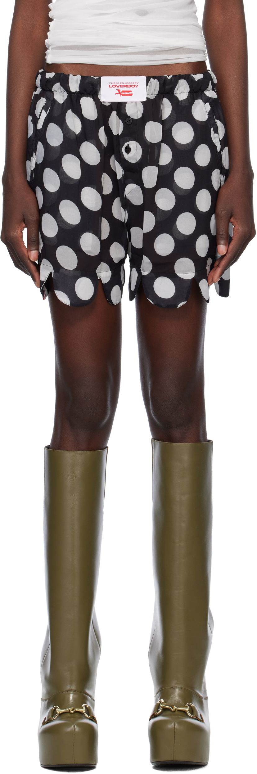 Boxare Charles Jeffrey Loverboy Charles Jeffrey LOVERBOY Scalloped Boxer Shorts Svart | 54030401