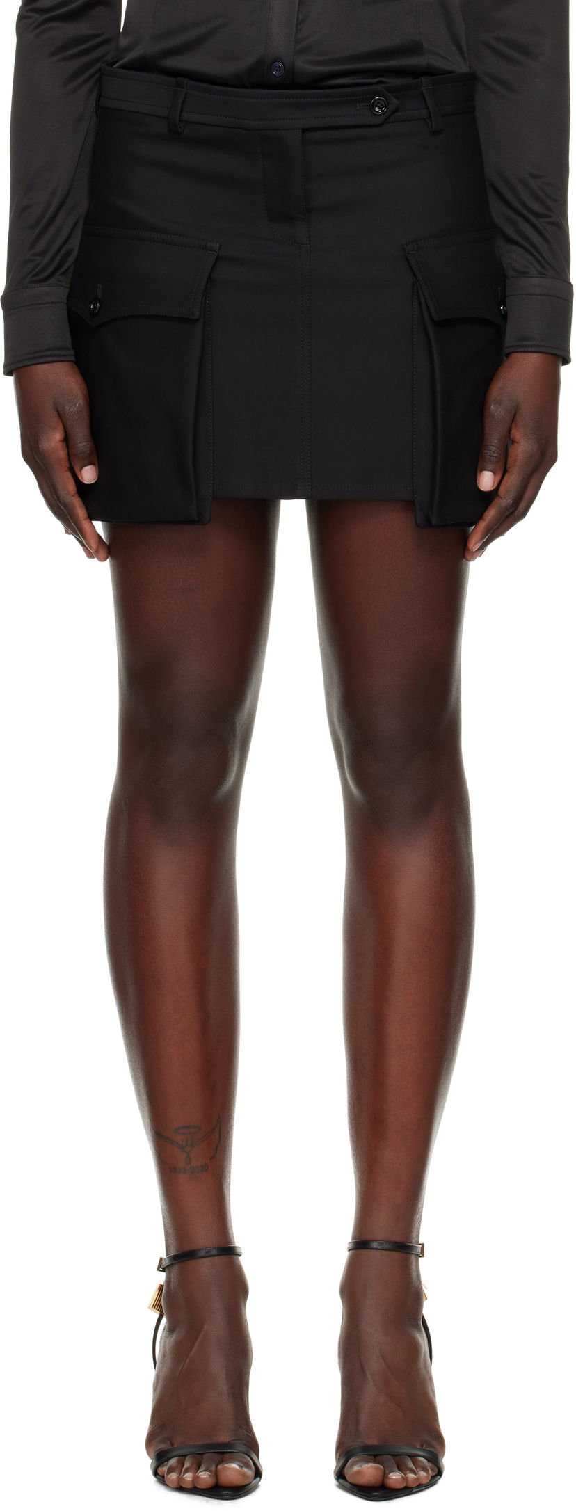 Kjol Tom Ford Tom Ford Large Patch Pocket Miniskirt Svart | GC5767-FAX1402