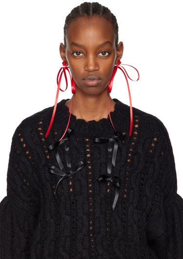 Pin Simone Rocha Simone Rocha Bow Ribbon Stud Earrings Röd | ERG389 0903, 2