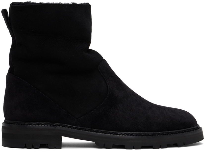 Kläder Manolo Blahnik Manolo Blahnik Tomosa Suede Shearling Boots Svart | 324-2781