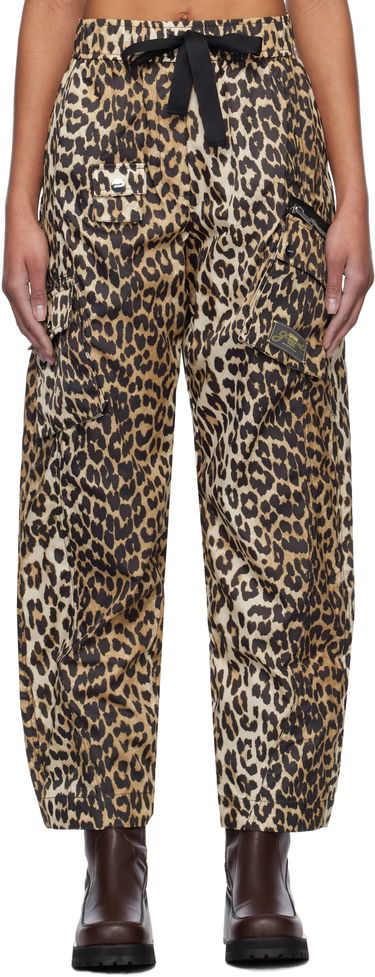 Cargo byxor GANNI GANNI Duchesse Nylon Cargo Pants Beige | W0477, 0