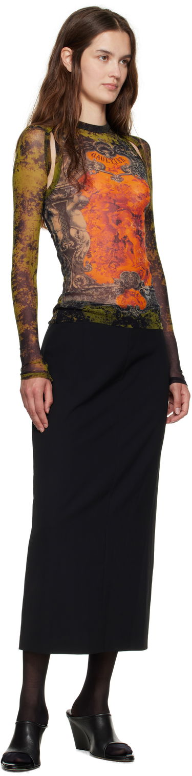 T-shirt Jean Paul Gaultier Jean Paul Gaultier 'The Médaillon' Print Mesh Top Grön | 25/03-W-TO303-M006P-004115, 3