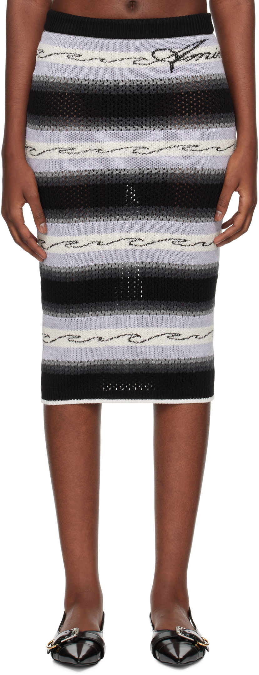 Kjol AMIRI Midi Skirt Svart | AWKNSH1010