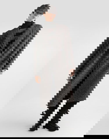 Rockar Dolce & Gabbana Dolce & Gabbana Double-breasted Herringbone Coat Grå | G038ZTFC2FDS8030, 1