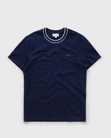 T-shirt Lacoste STRETCH PIQUÉ STRIPE COLLAR T-SHIRT Mörkblå | TH8174-166, 0